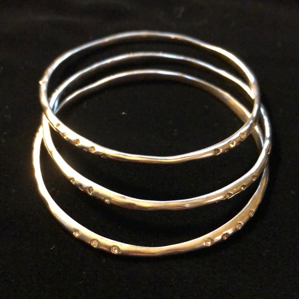 Stella & Dot Rhea Bracelets. Set of 3 in silver.